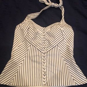 White House black market striped corset halter